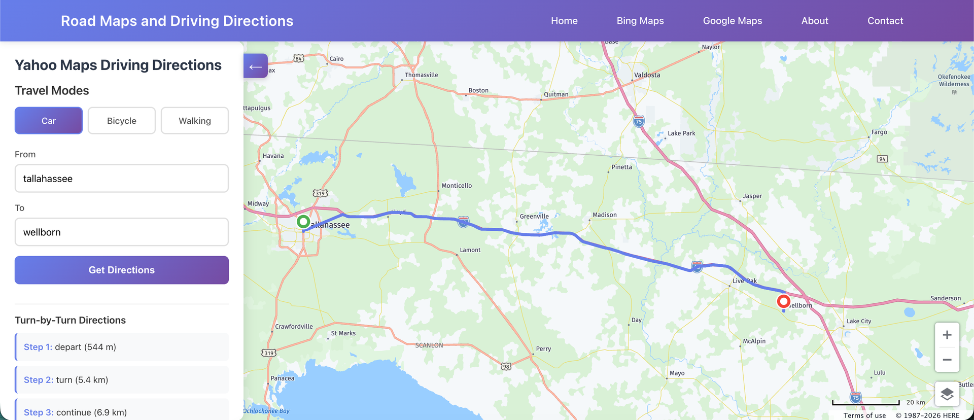 How to Use Yahoo Maps Driving Directions